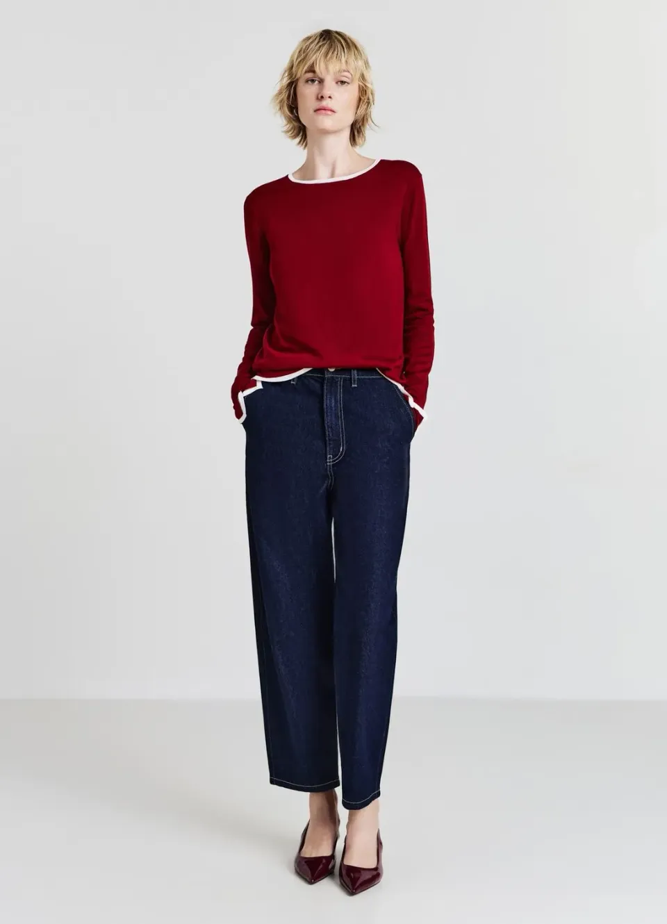 Calliope Pull col rond femme profils contraste