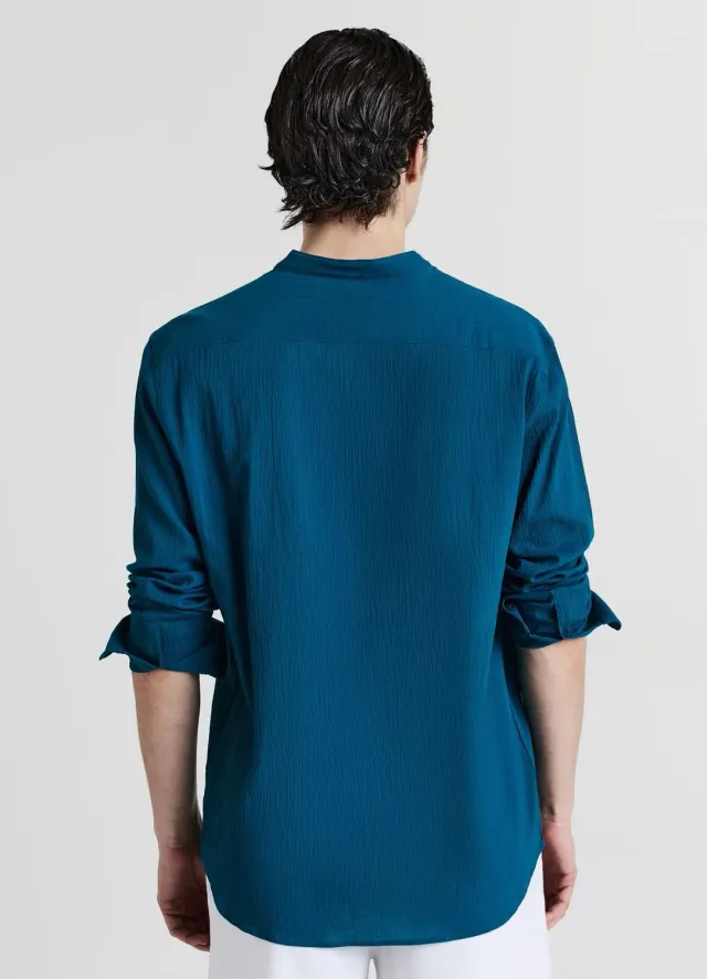Calliope chemise col mao homme coton regular