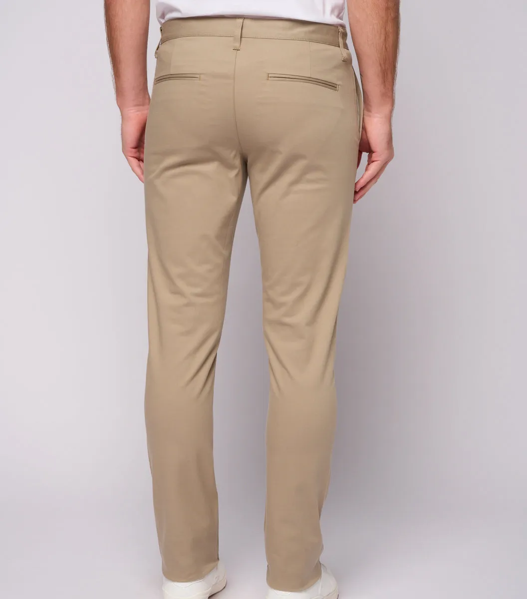 Cocorico pantalon chino homme beige semi-slim coton