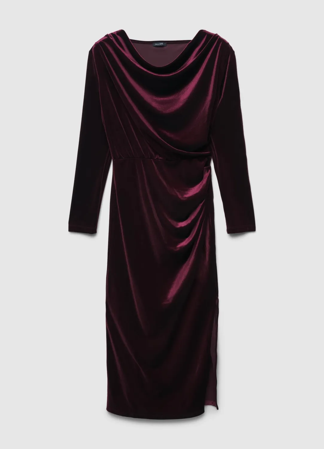 Calliope Atelier robe longue chenille fente manches longues