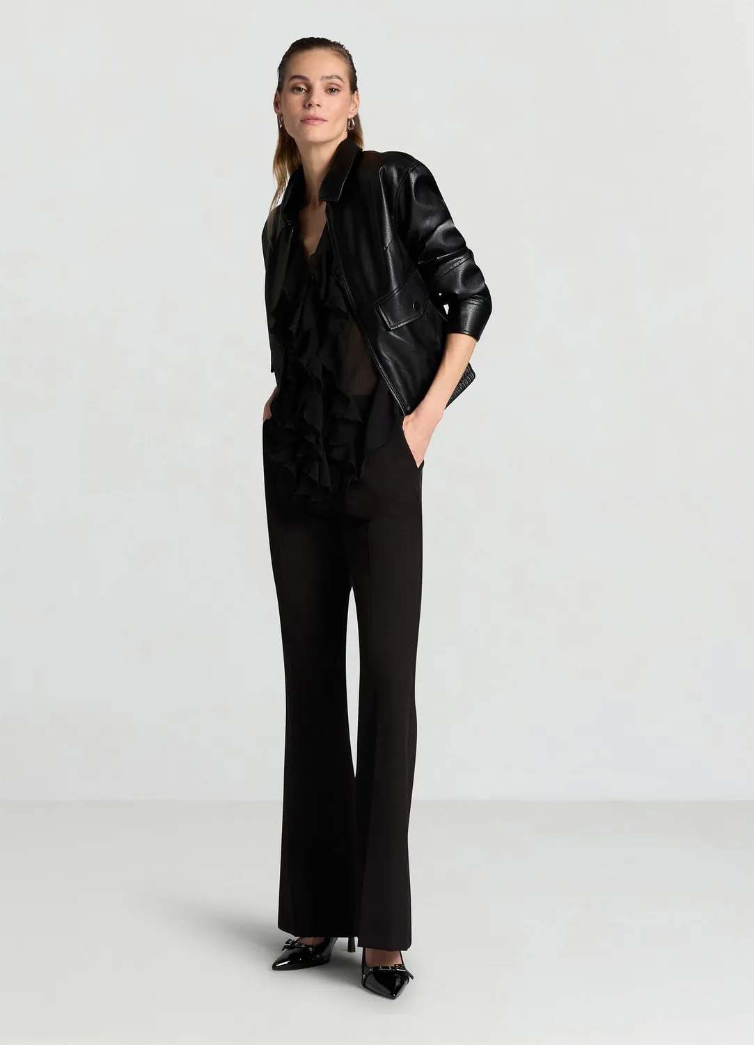 Calliope Blouse Femme Volants Col V Unie
