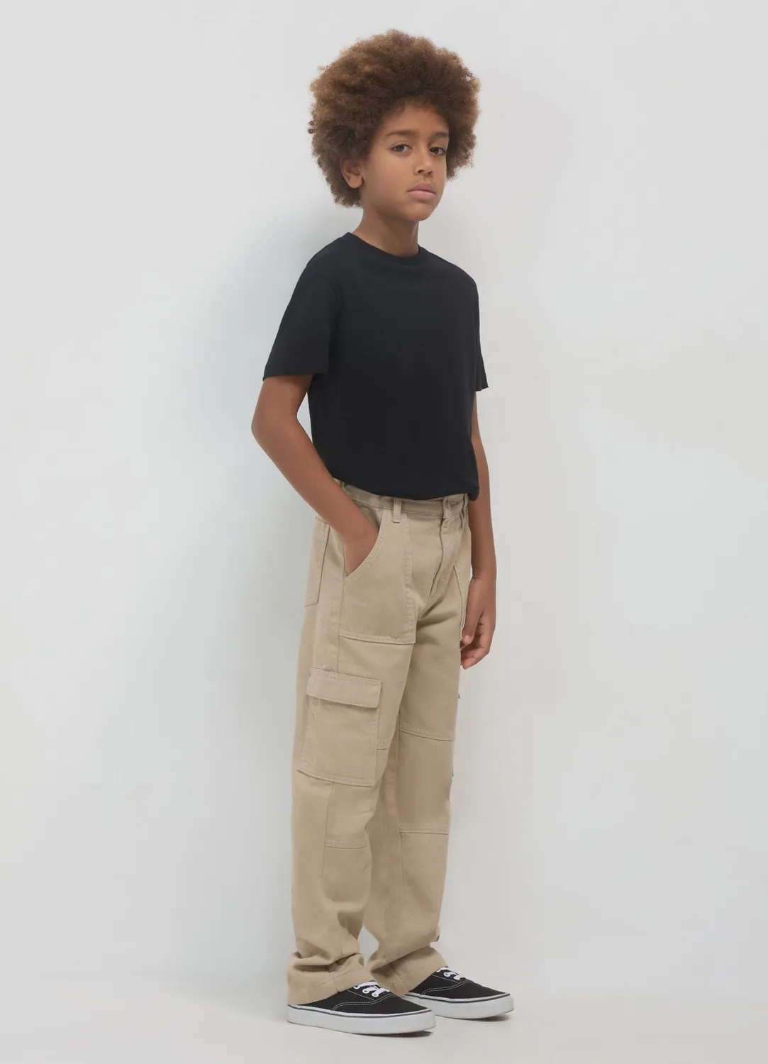 Calliope pantalon cargo garçon coton fermeture zip