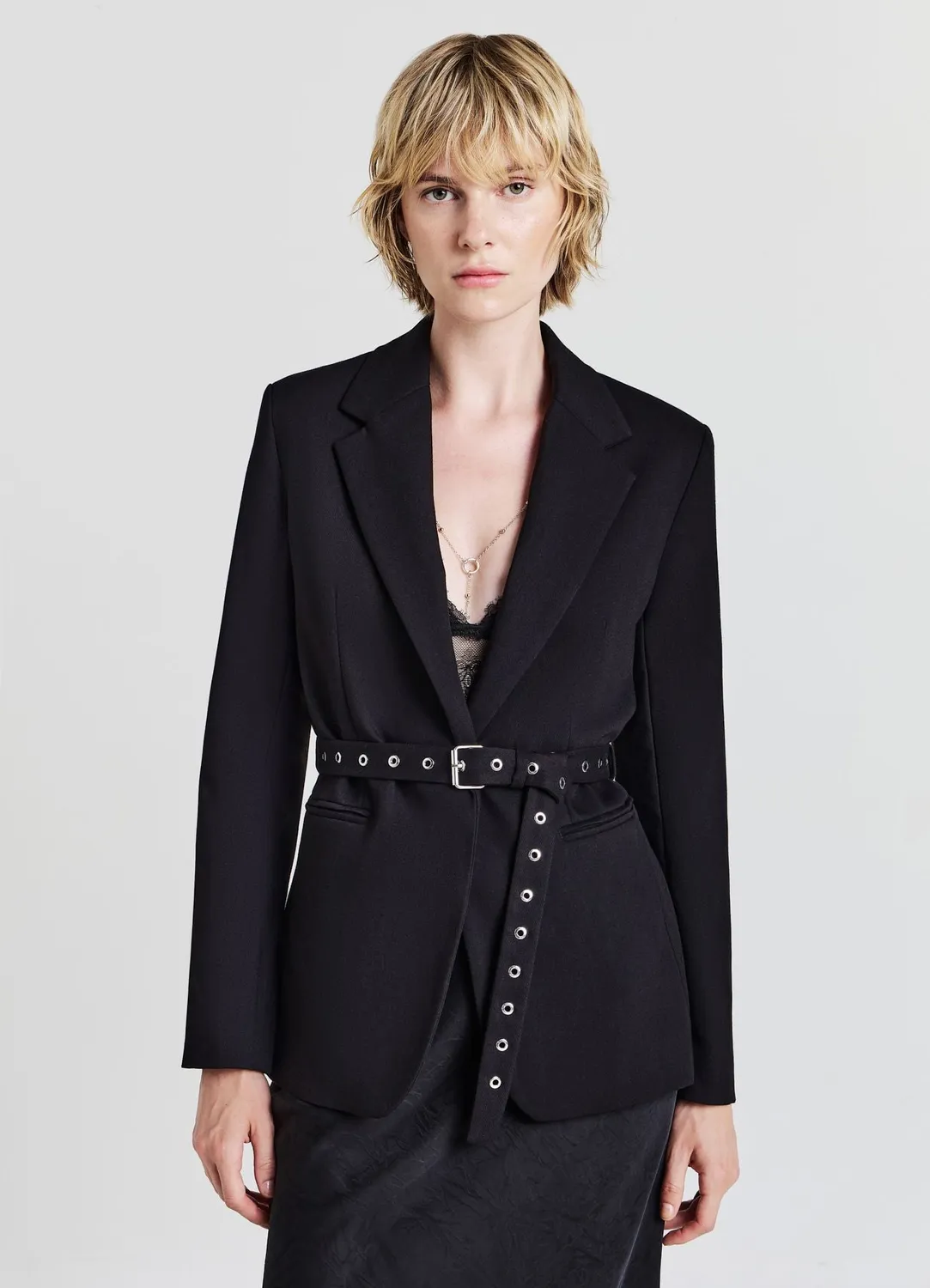 Calliope Blazer femme ceinturé boucles monopetto