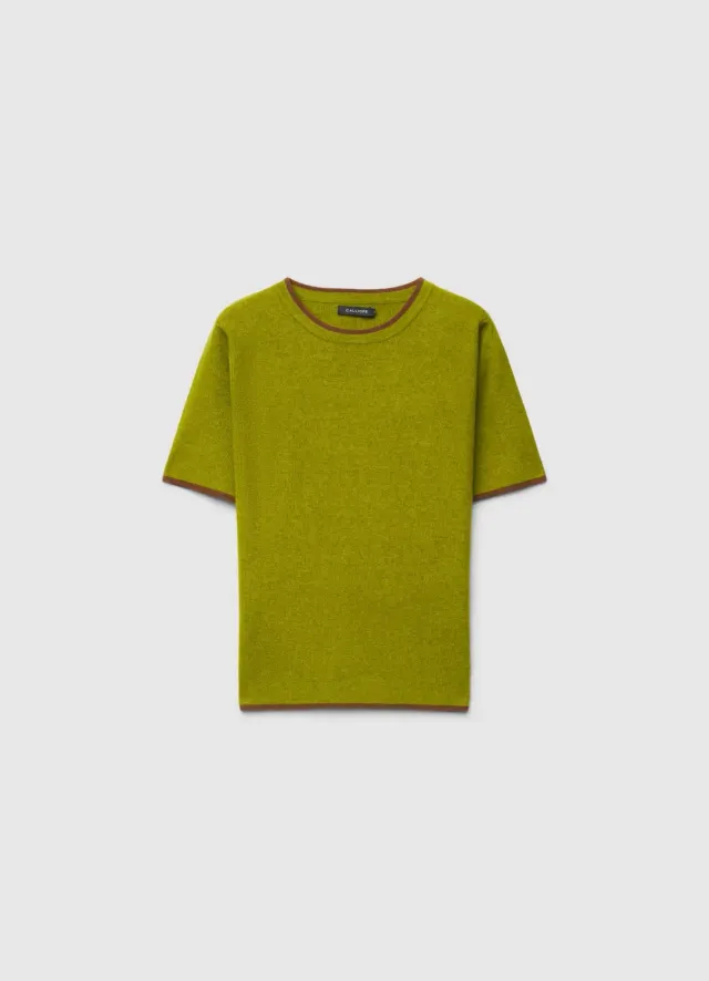 Calliope T-shirt maille femme col rond contrasté