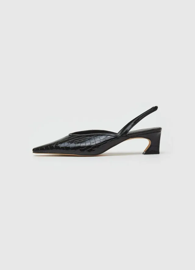 Calliope Mules slingback femme effet croco