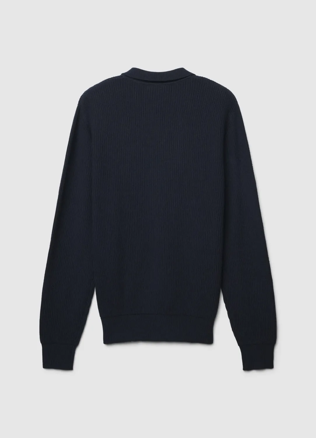 Calliope maille côtelée col polo pull homme taille L uni