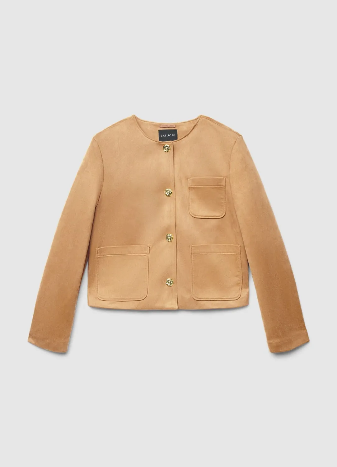 Calliope veste effet suédé boutons femme unie