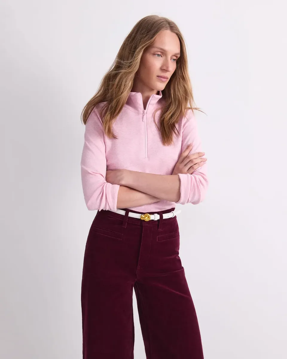 Sportscraft Lucy Zip Funnel Neck tee coton col zippé