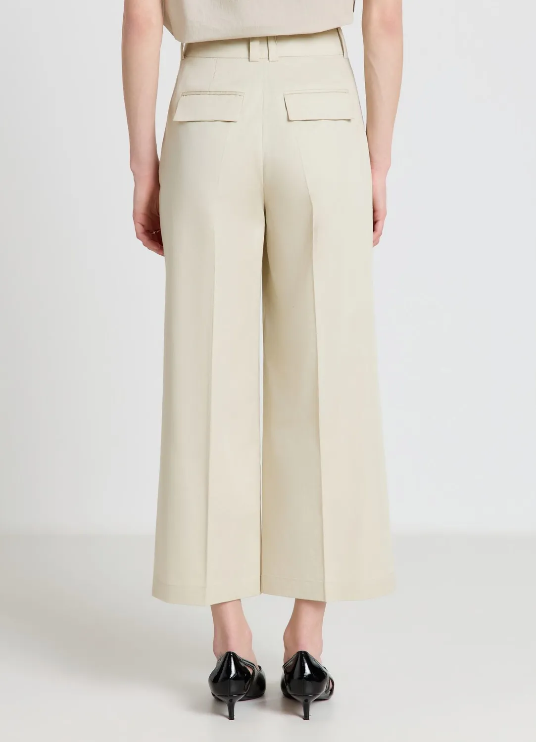 Calliope pantalon palazzo crop femme pinces bureau