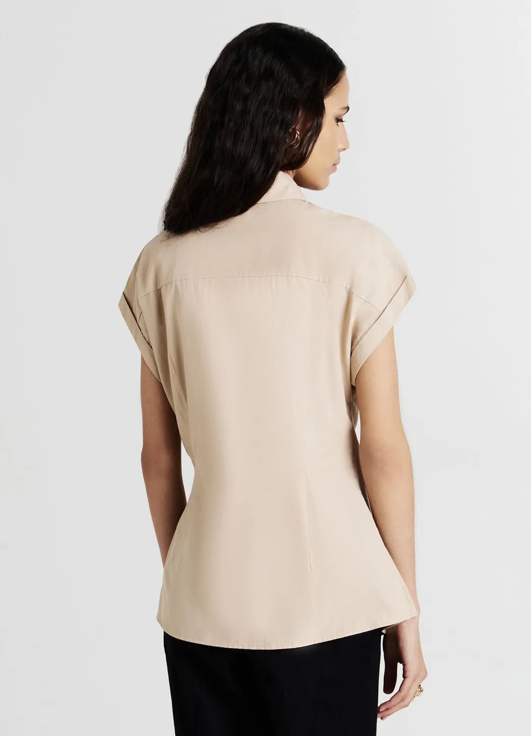Calliope chemise nouée femme coton manches courtes