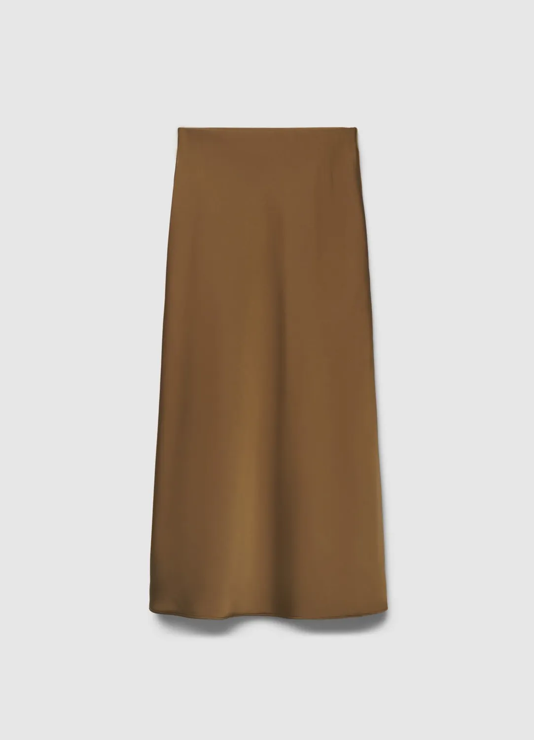 Calliope Jupe midi satinée unie femme évasée fluide