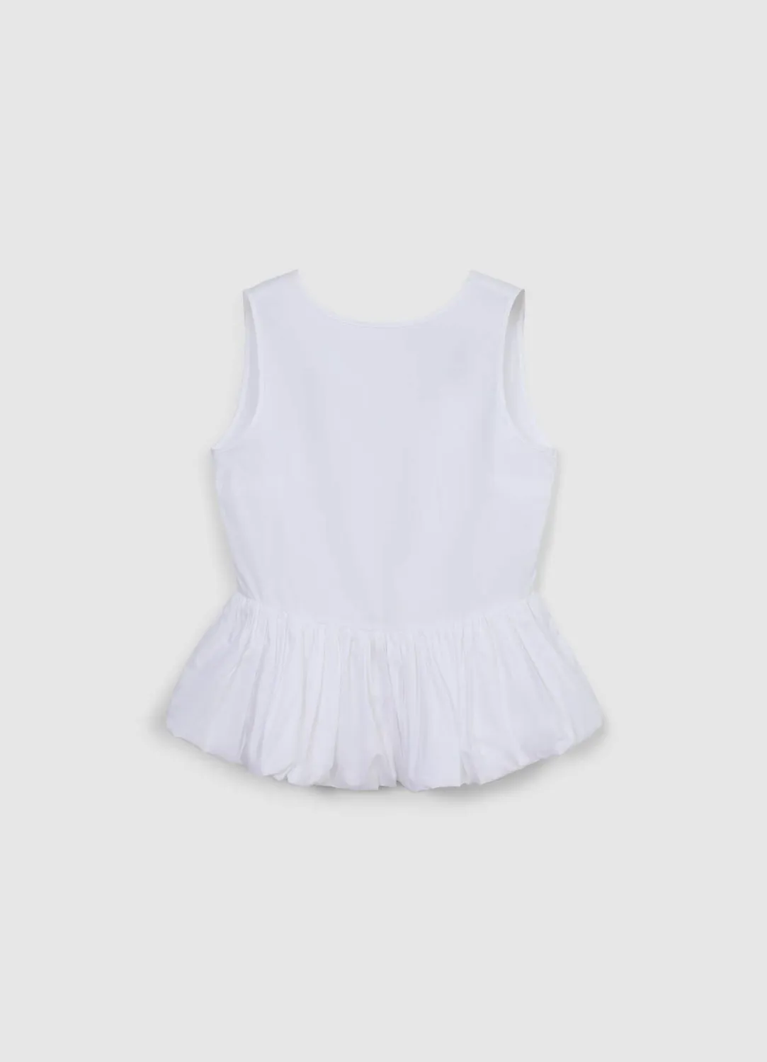 Calliope Top peplum ballon femme coton uni