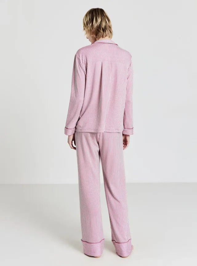 Calliope ensemble pyjama rayé femme chemise boutons
