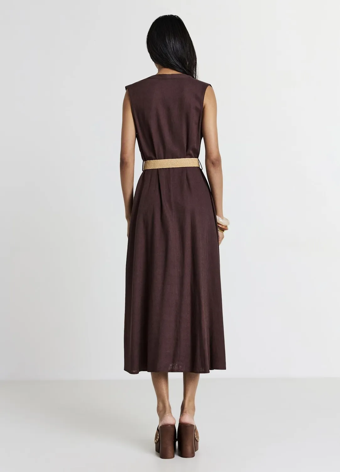 Calliope Robe chemisier ceinture robe longue femme