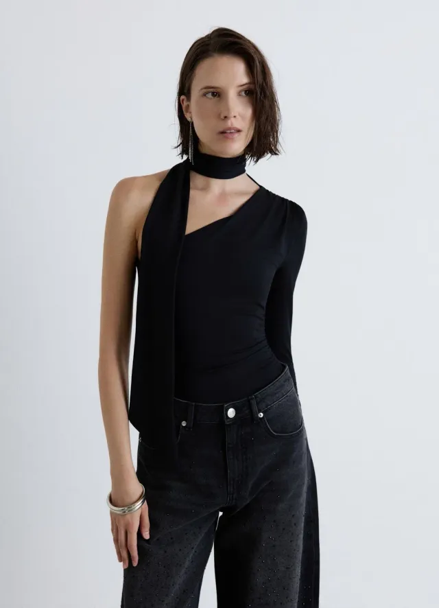 Calliope Body monospalla body asymétrique femme soirée
