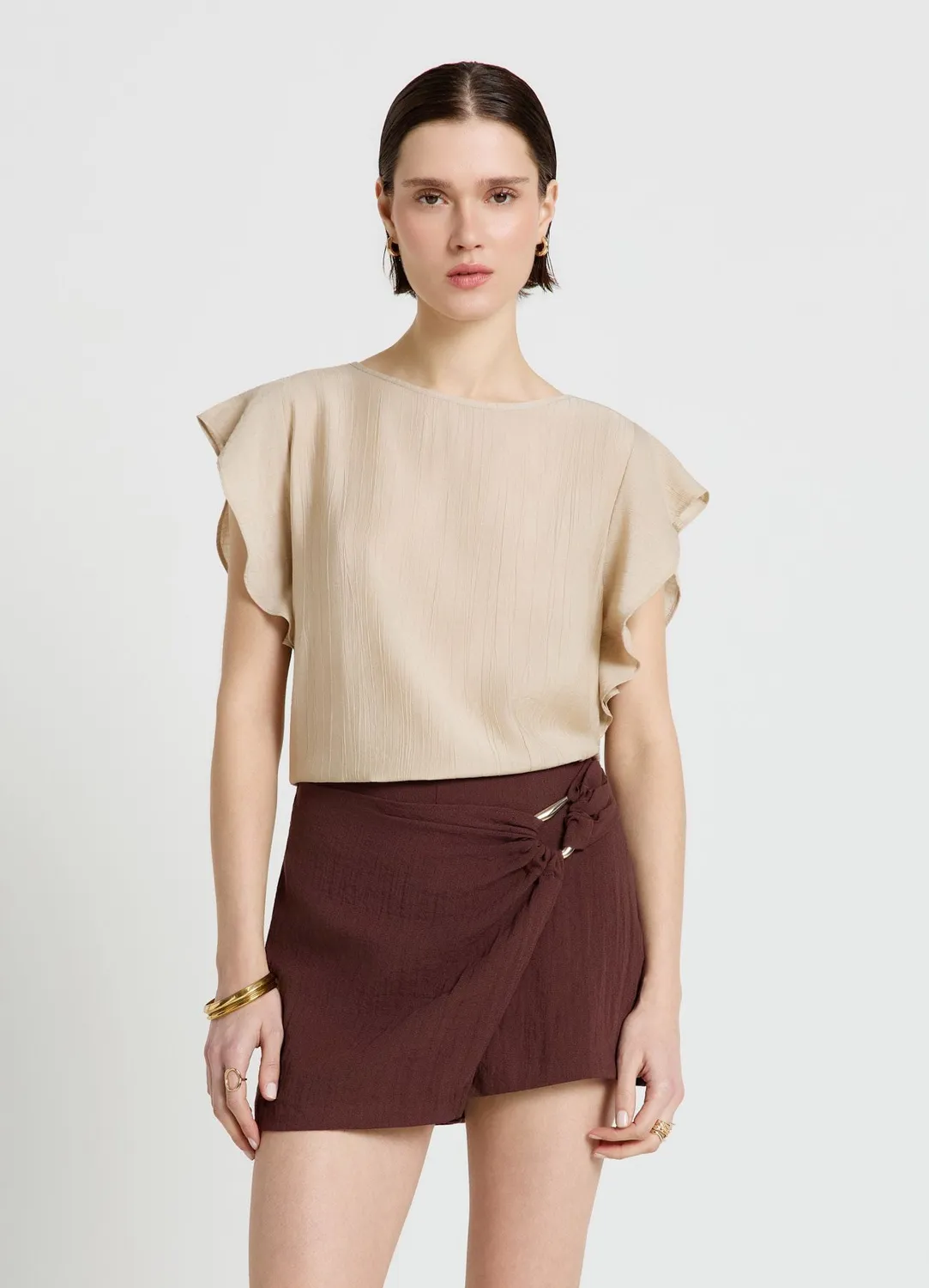 Calliope jupe-short boucle zip latéral femme