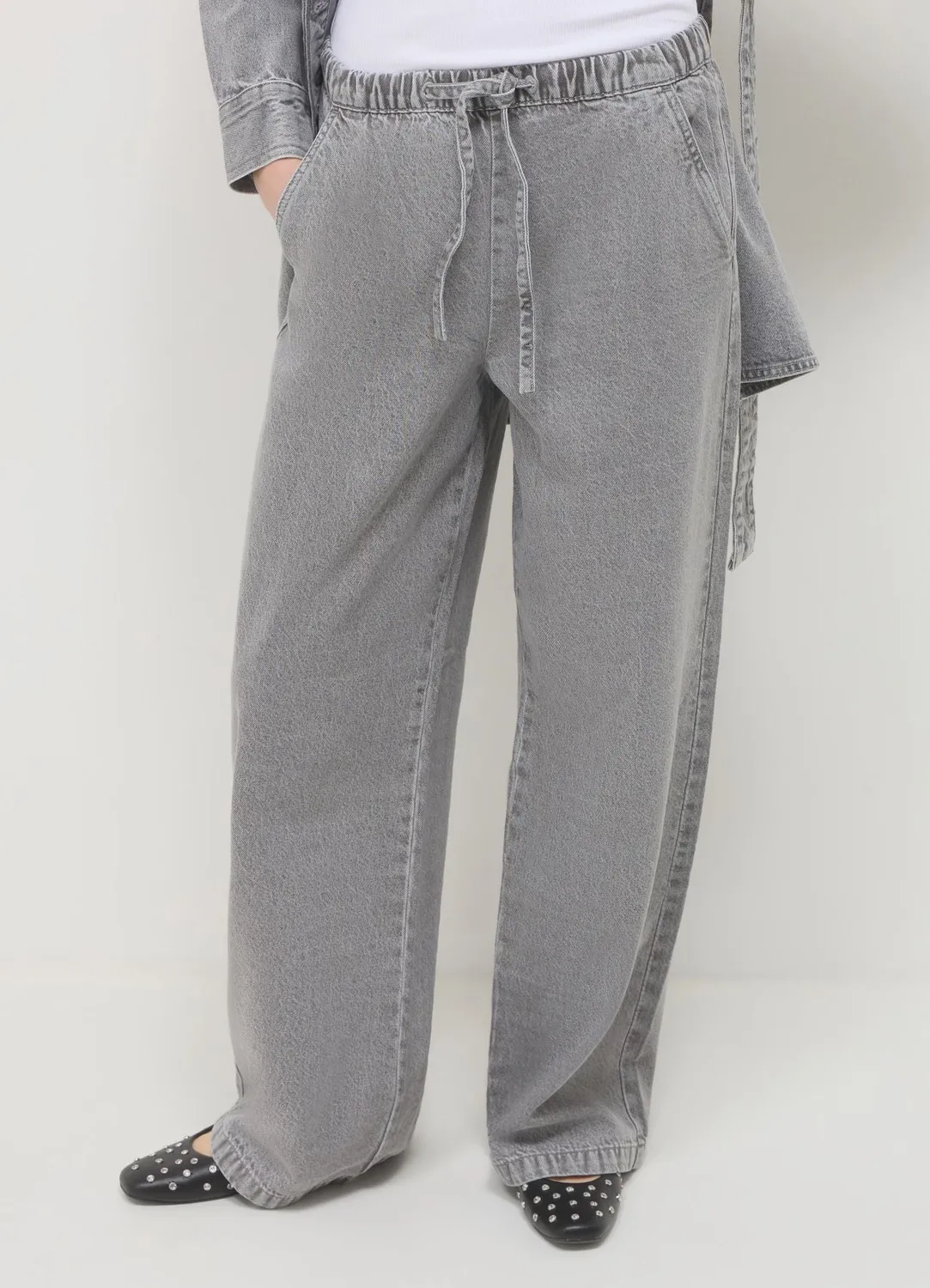 Calliope jogger denim femme cordon