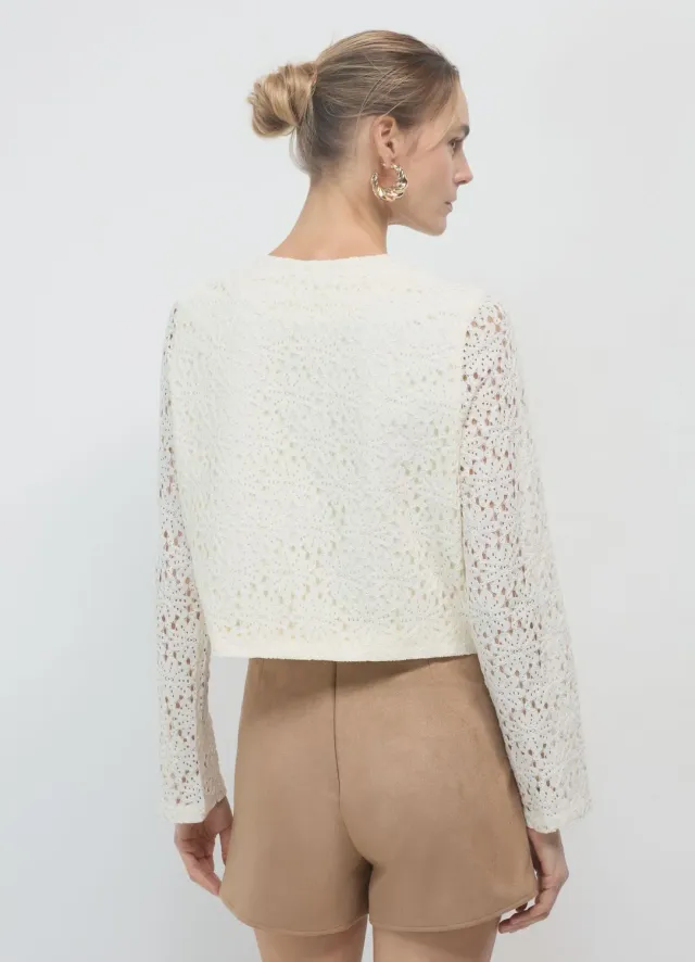 Calliope veste femme macramé boutons