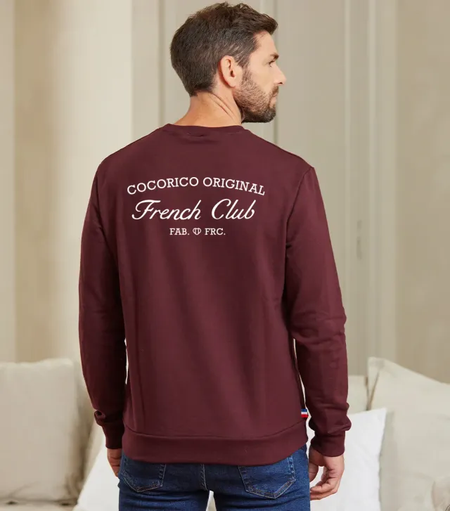 Cocorico French Club sweat homme bordeaux coton