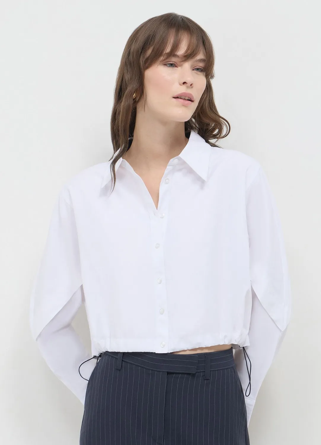Calliope chemise courte cordon femme crop