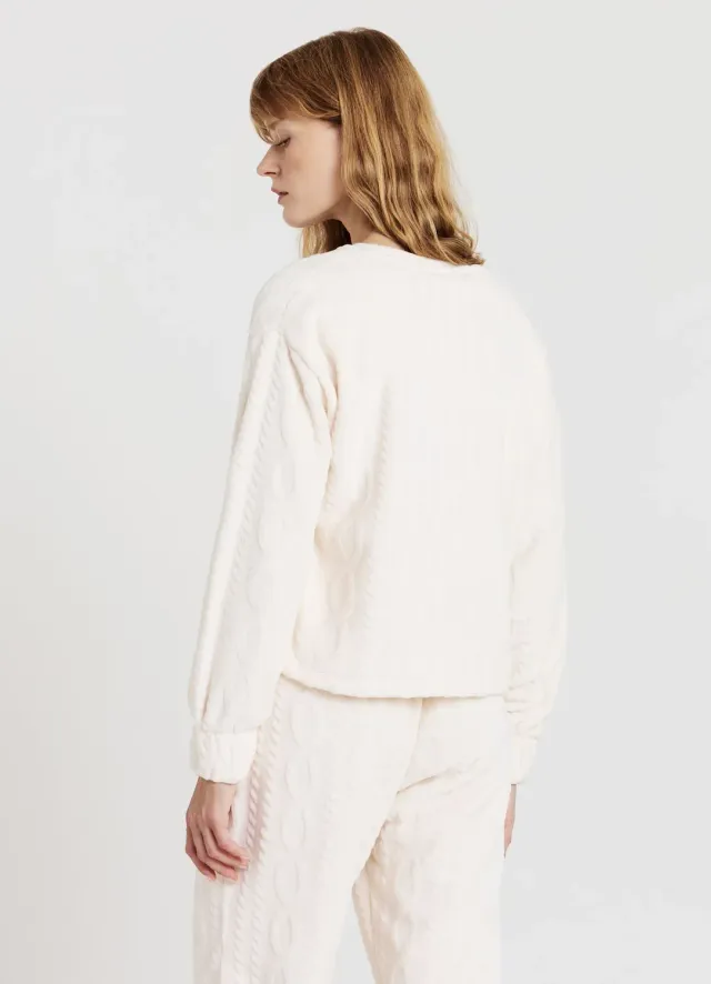 Calliope sweat torsadé femme col rond manches longues