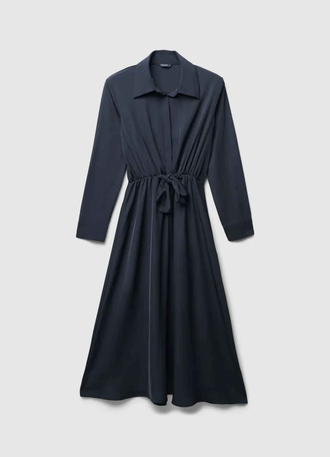 Calliope robe chemise longue coton femme noeud