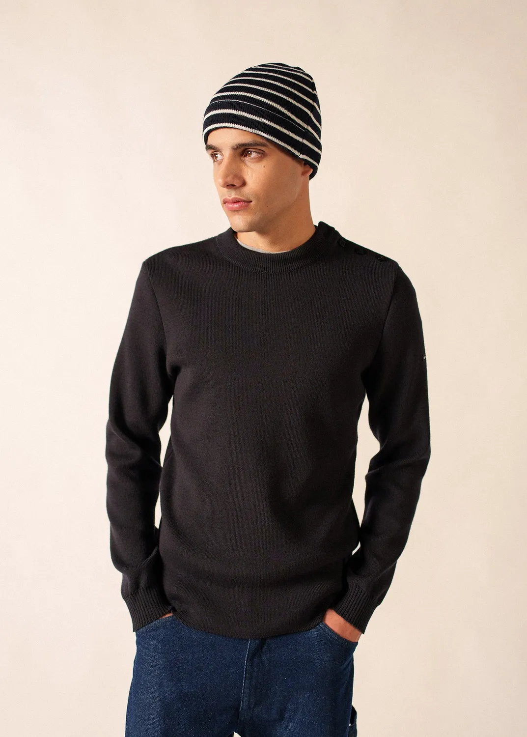 Saint James Cartier bonnet marin navy écume