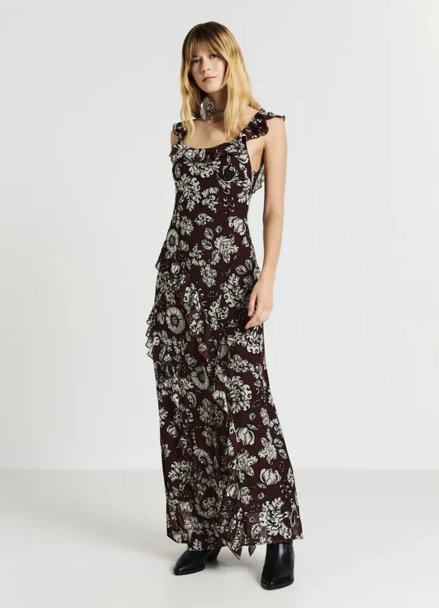 Calliope robe asymétrique imprimée femme regular