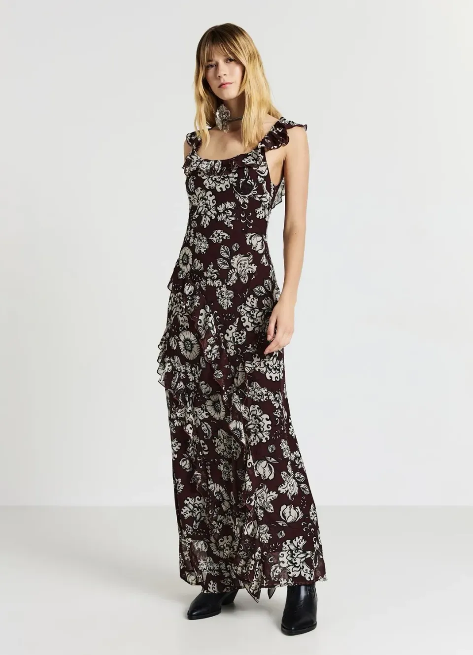 Calliope robe asymétrique imprimée femme regular