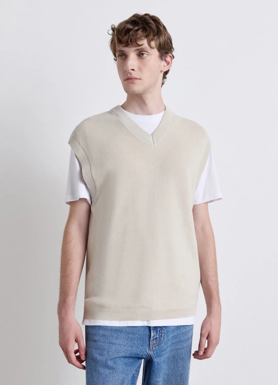 Calliope Col V gilet homme sans manches en maille