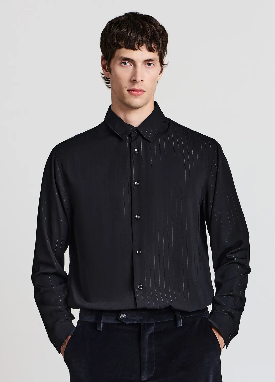 Calliope chemise classique homme rayée luminescente