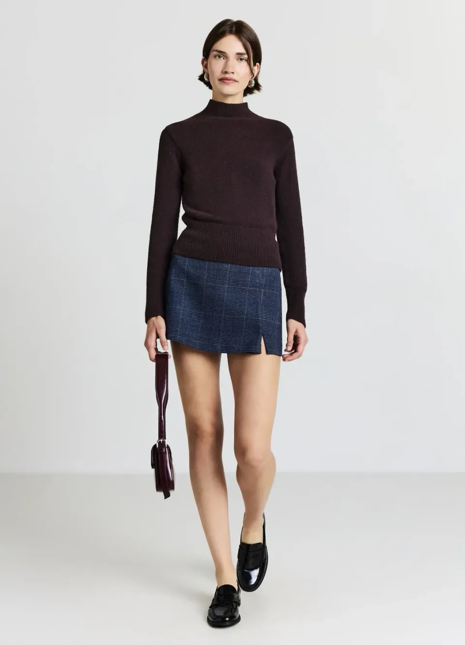 Calliope jupe-short à carreaux femme taille haute
