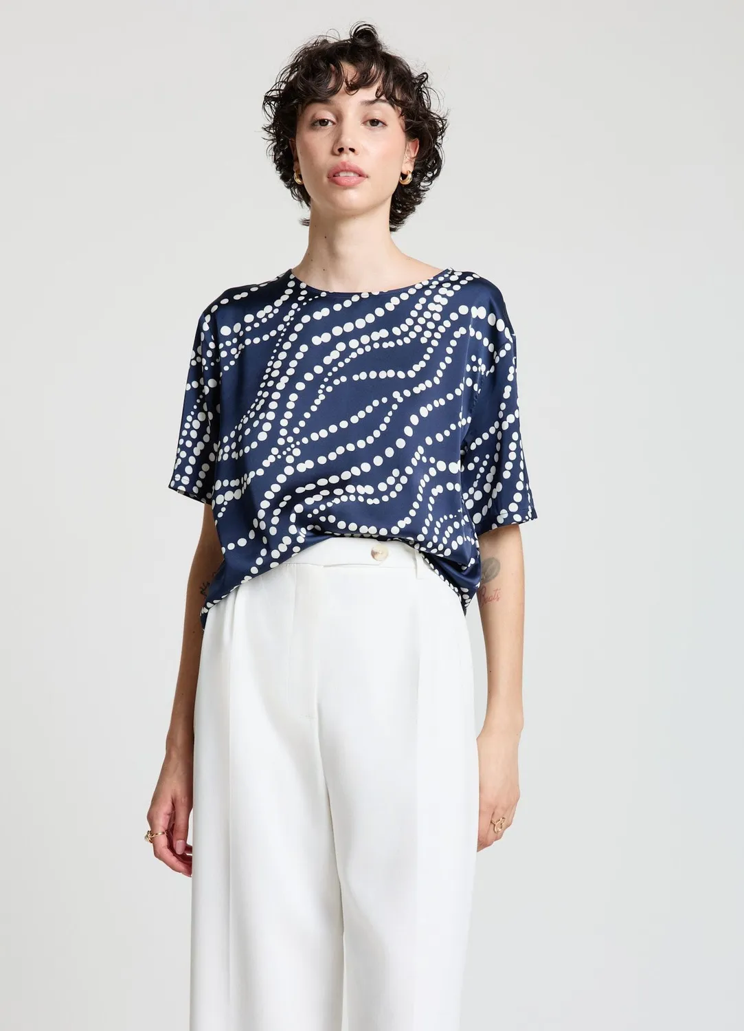 Calliope t-shirt satin femme imprimé géométrique