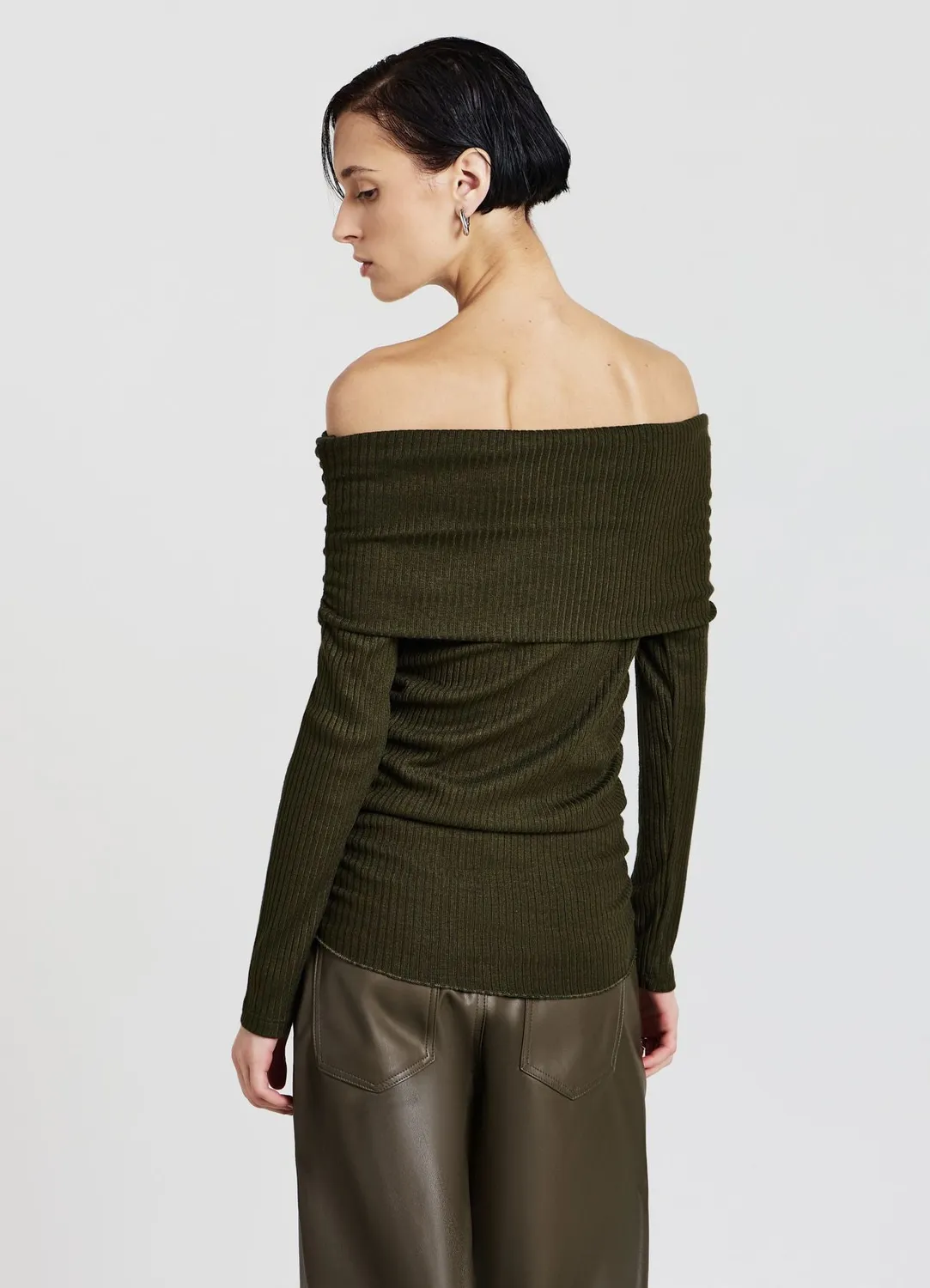 Calliope t-shirt épaules dénudées femme côtelé