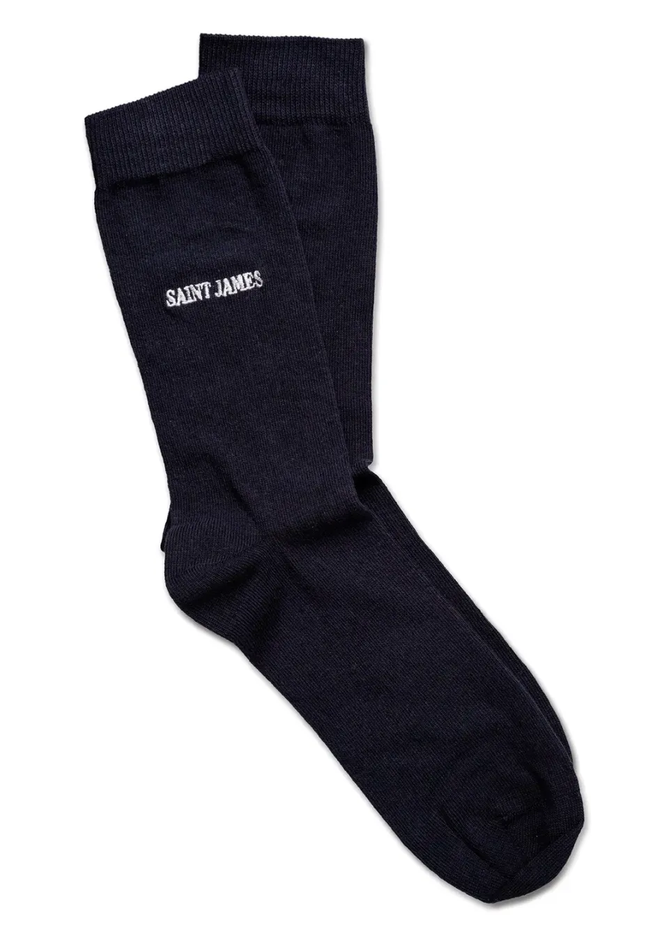 Saint James pieds brodés chaussettes marine coton