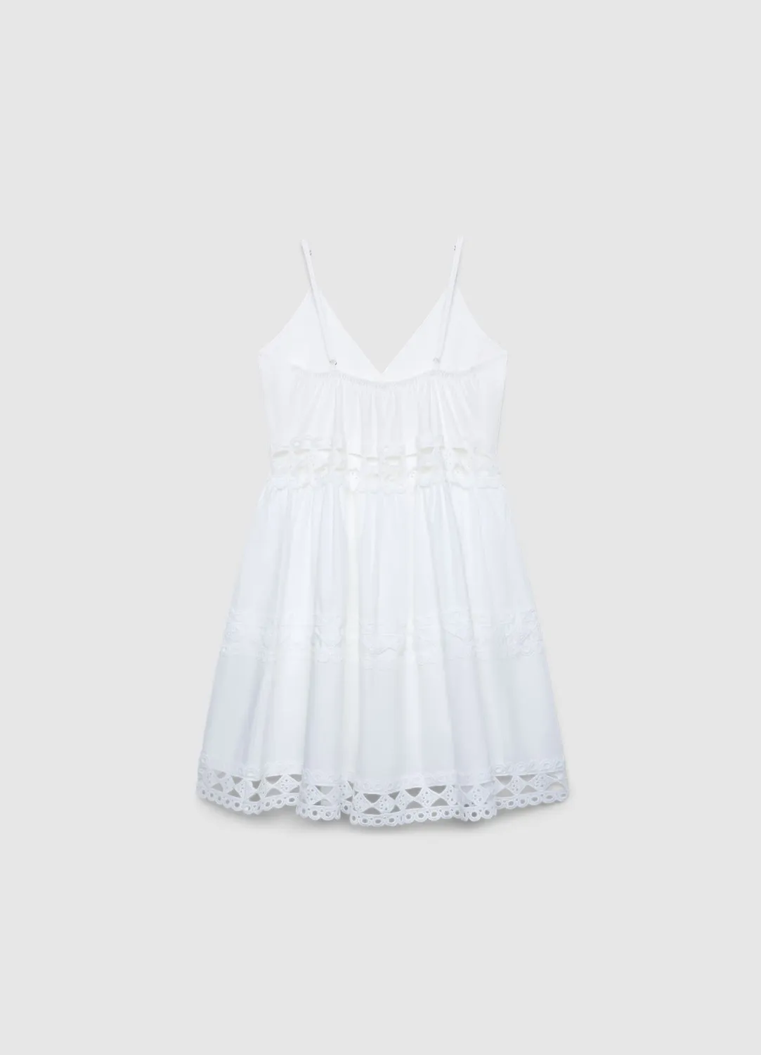 Calliope robe courte femme bretelles broderie