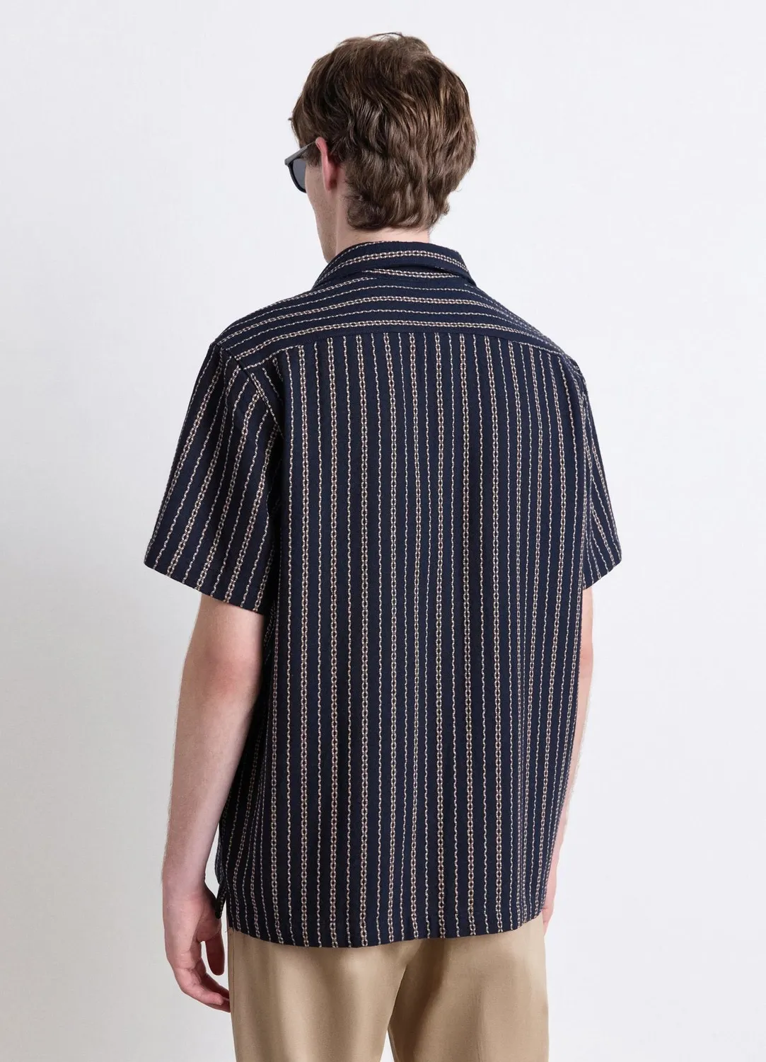 Calliope chemise à rayures homme manches courtes relaxed