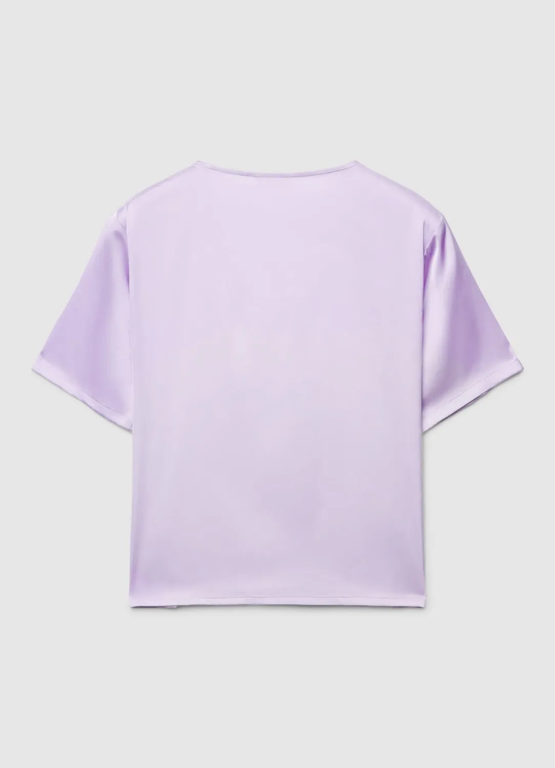 Calliope T-shirt Satiné Femme Col Rond Uni