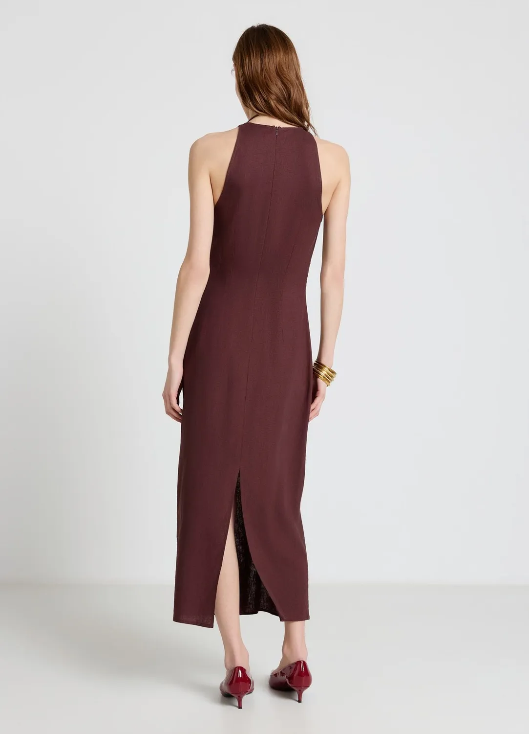 Calliope robe longue tubino femme lin fendue