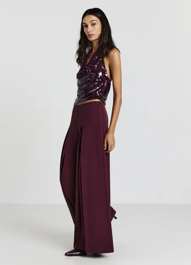 Calliope pantalon large à pinces femme soirée