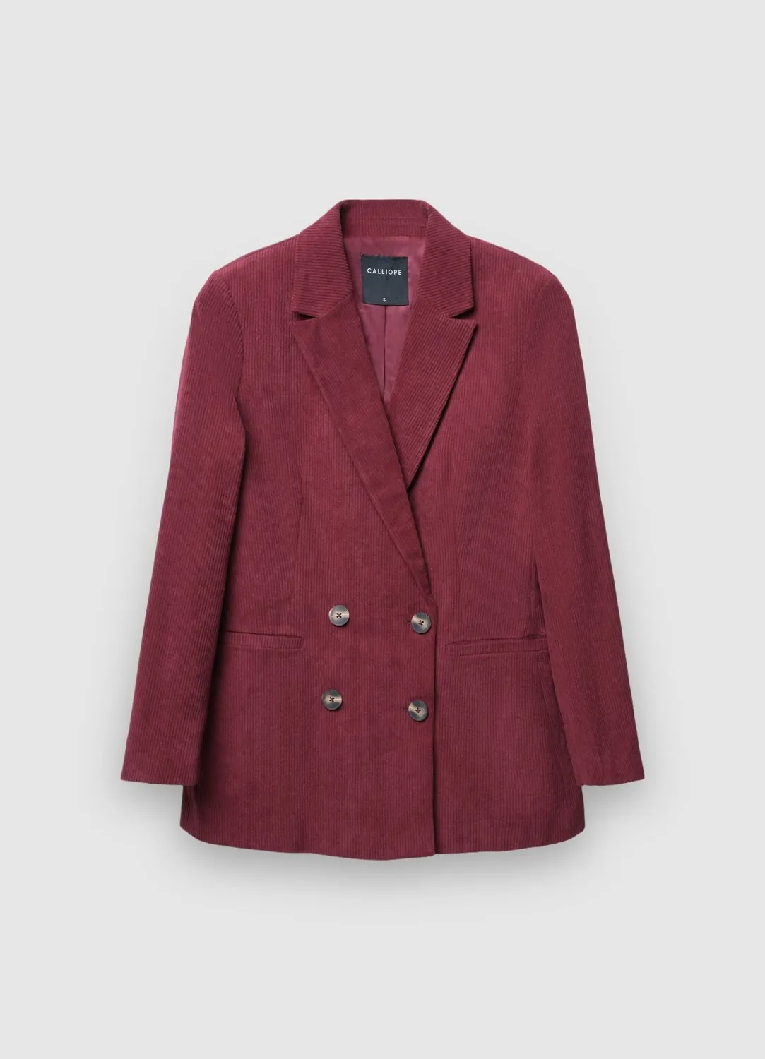 Calliope blazer femme double boutonnage effet velours