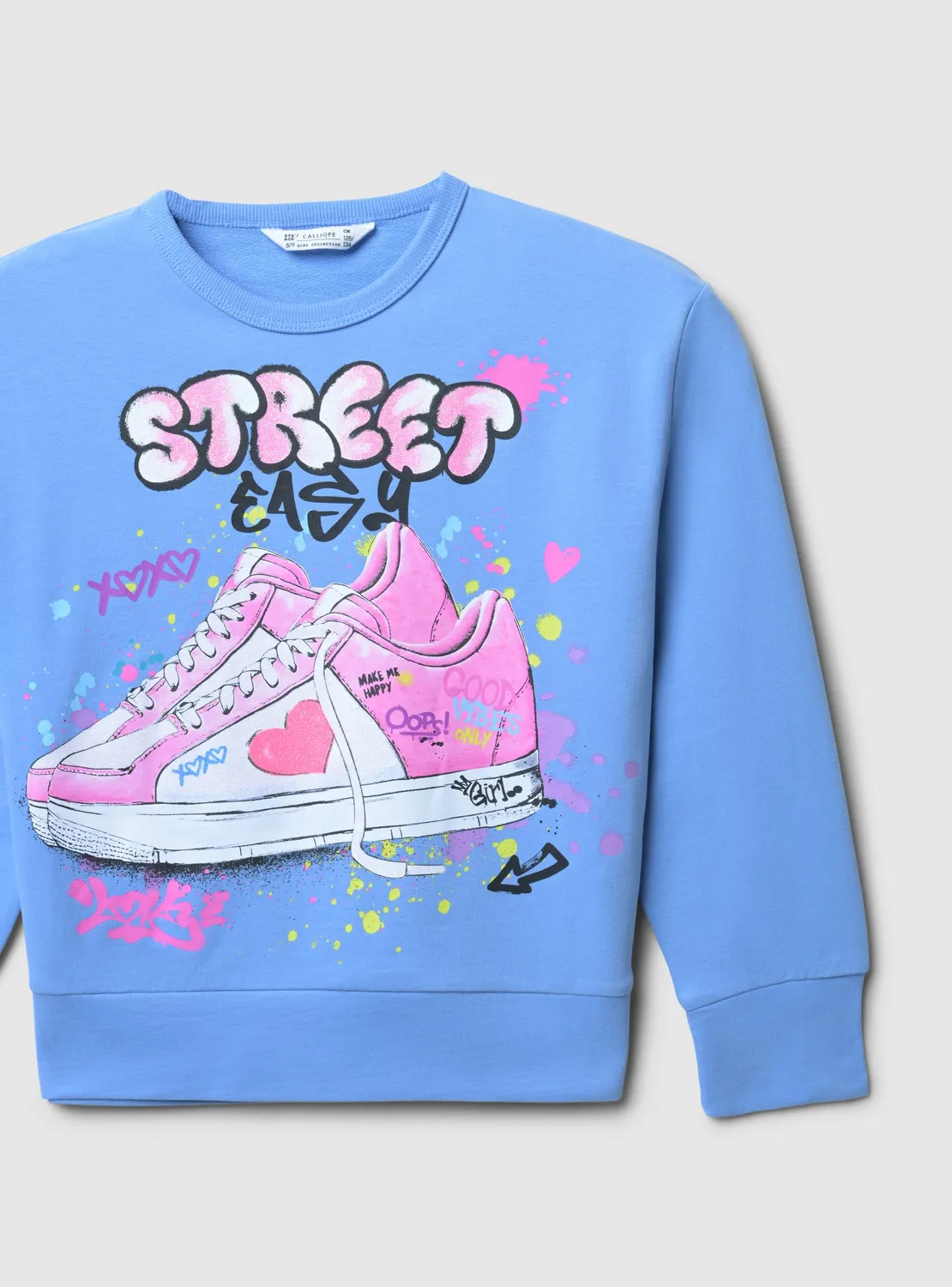 Calliope sweat imprimé fille manches longues 4-5 ans coton