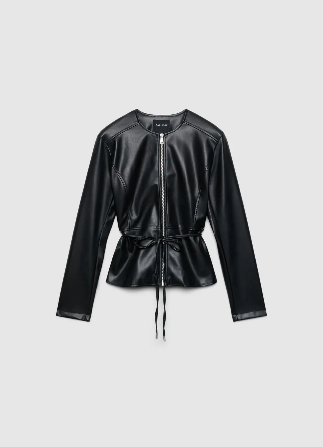 Calliope zip ceinture veste femme unie cintrée
