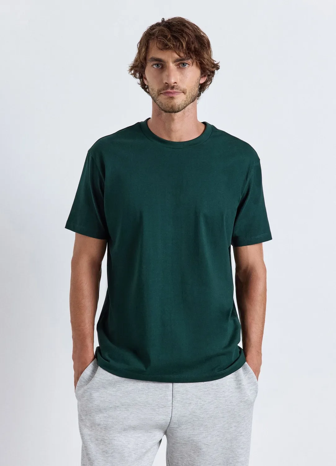 Calliope t-shirt col rond uni homme coupe droite