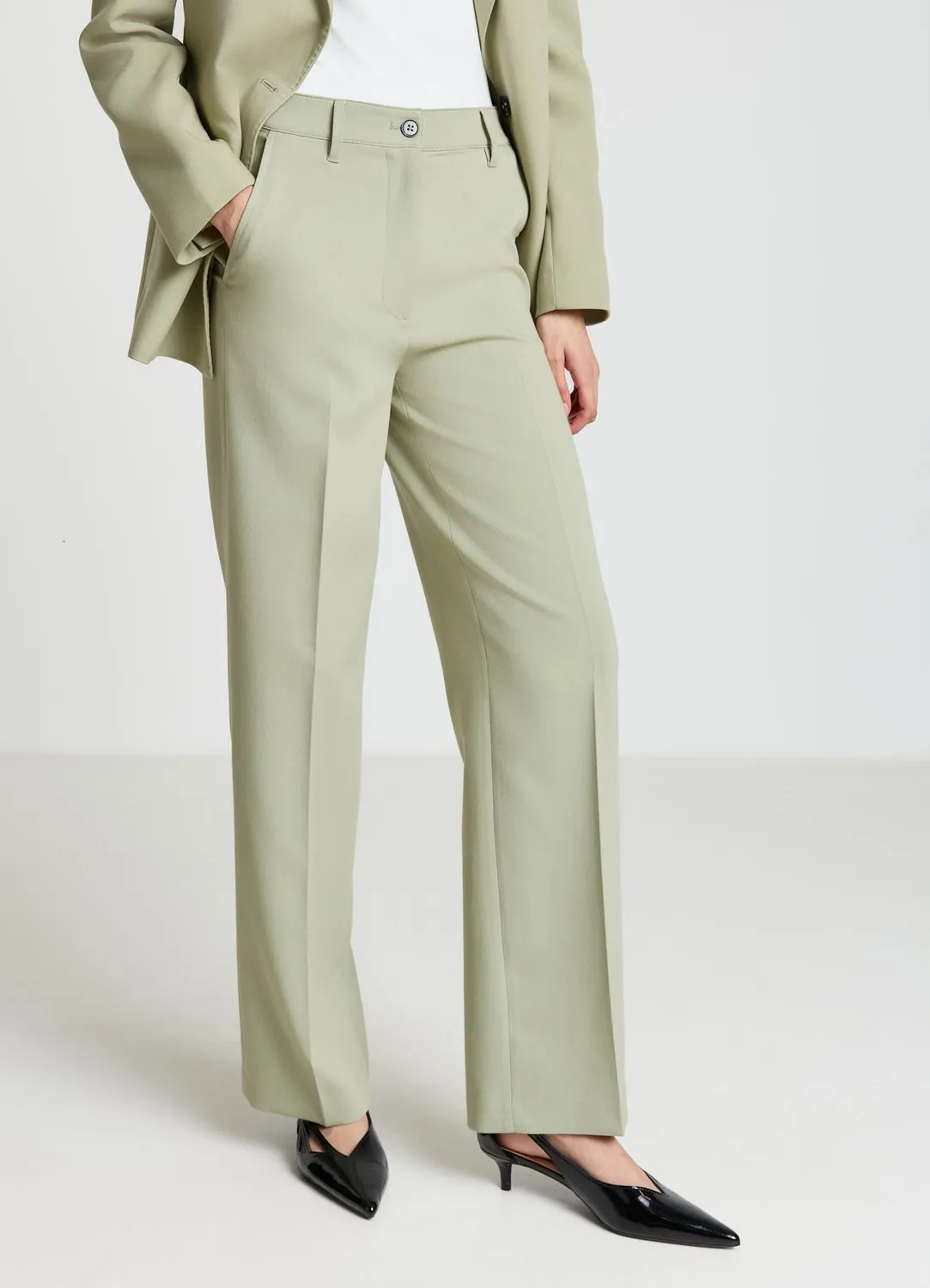Calliope Pantalon Droit Femme Bureau Uni Poches