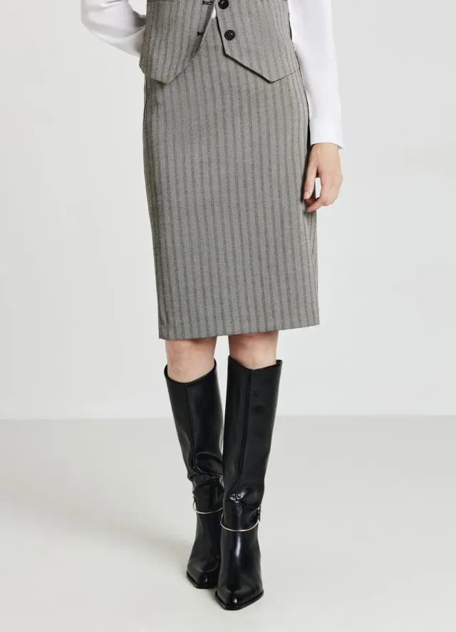Calliope jupe midi chevrons femme longuette