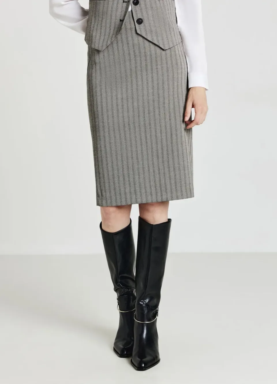Calliope jupe midi chevrons femme longuette