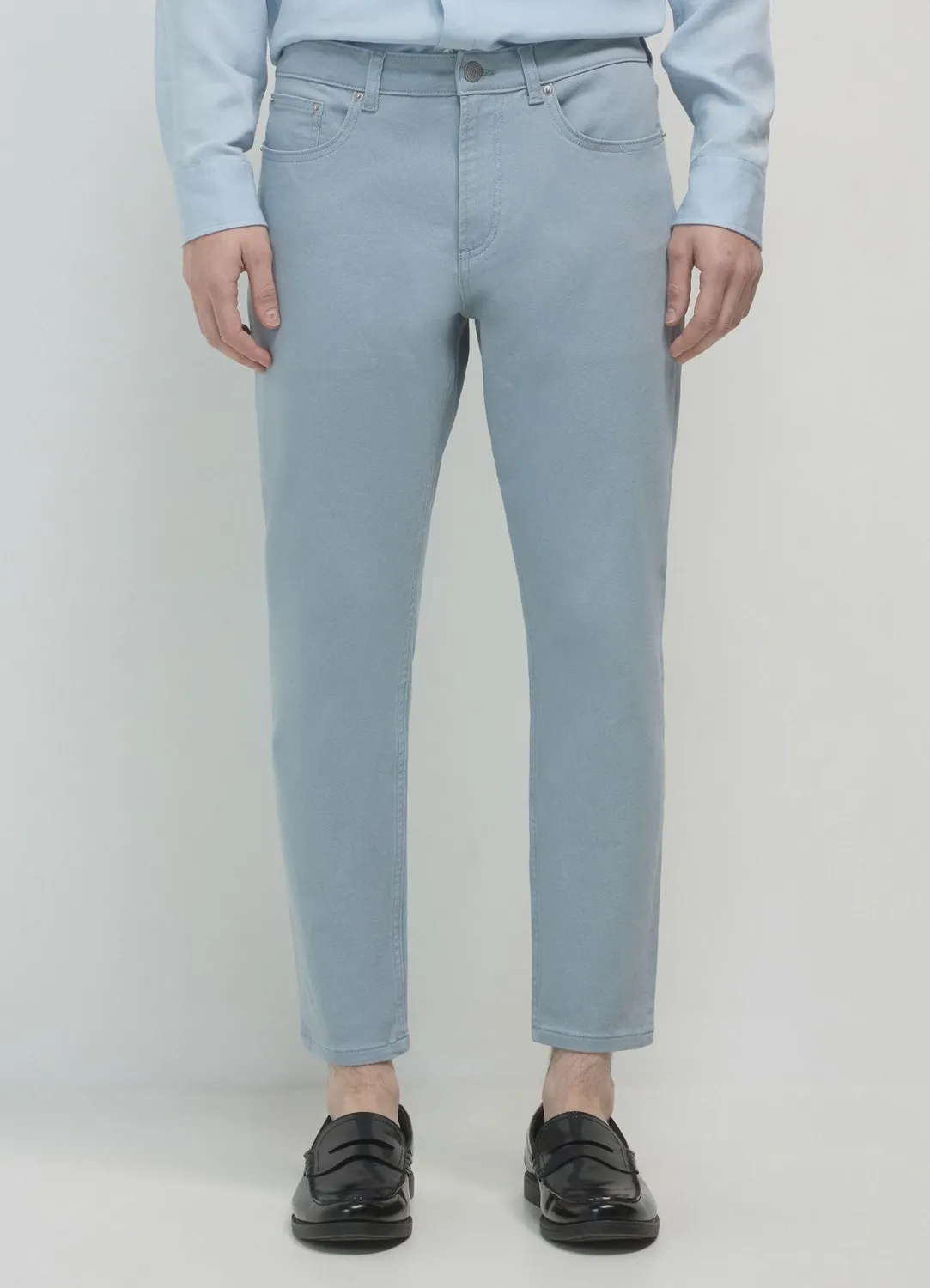Calliope pantalon cropped homme coton uni regular
