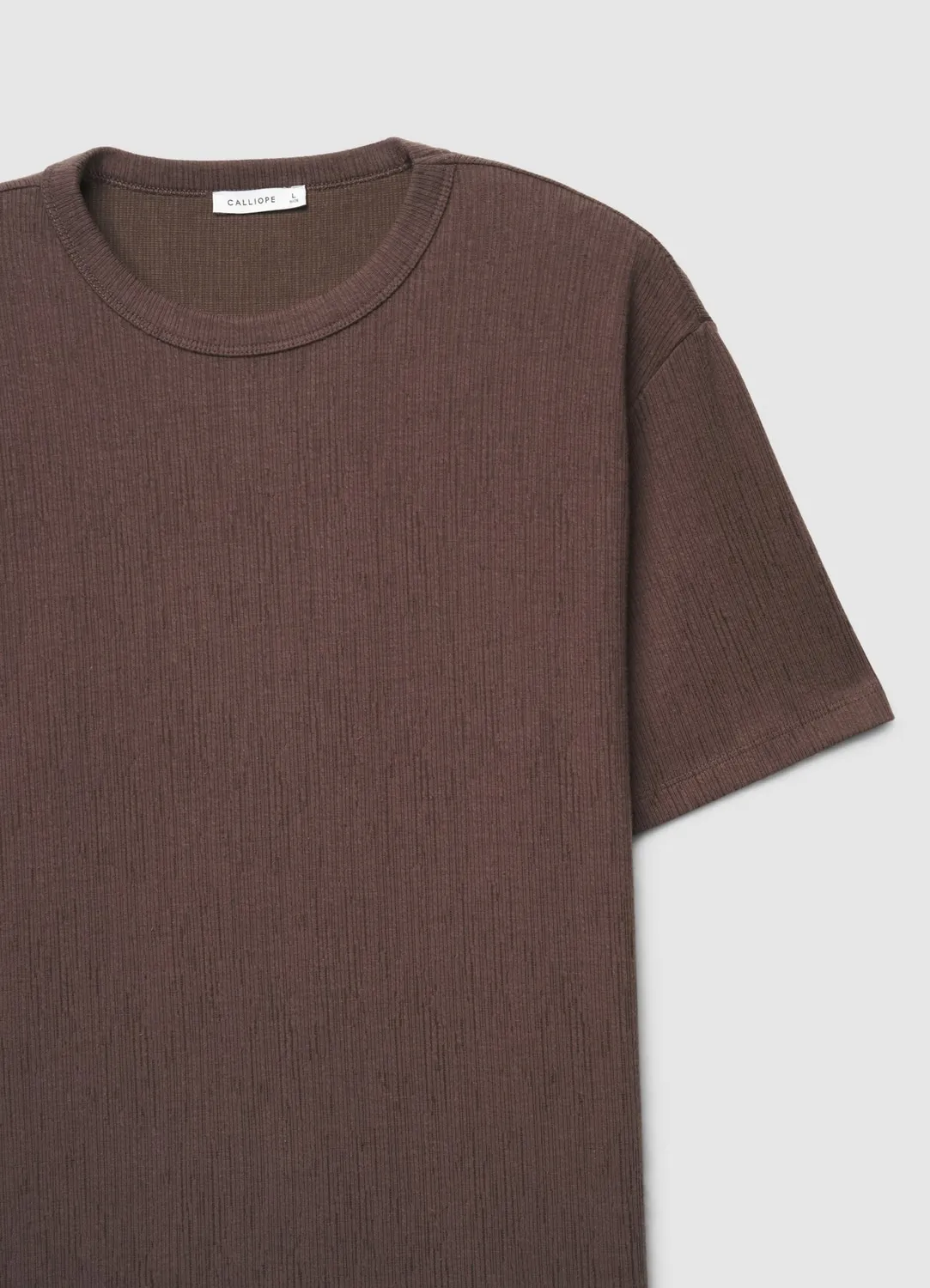 Calliope t-shirt côtelé homme col rond coton