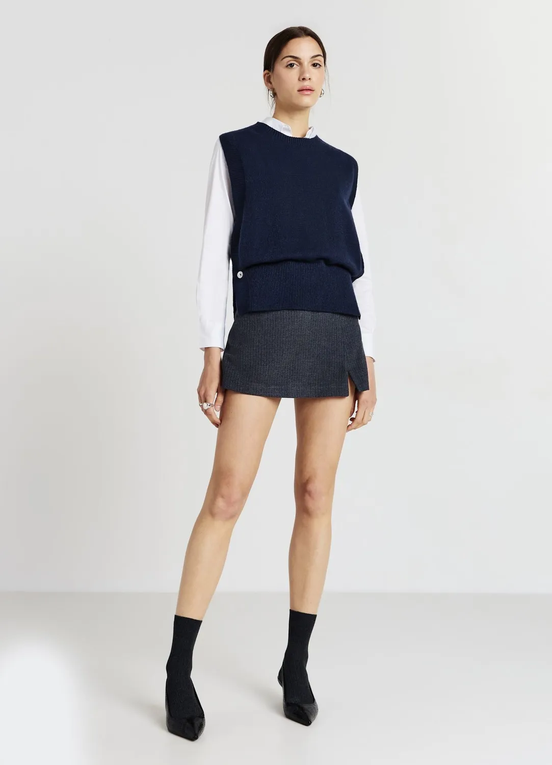 Calliope gilet en maille sans manches femme col rond